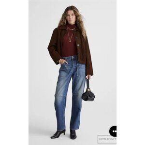 Madewell $158 The Darted Barrel-Leg Utility Jean Blue Irmo Wash Size 31